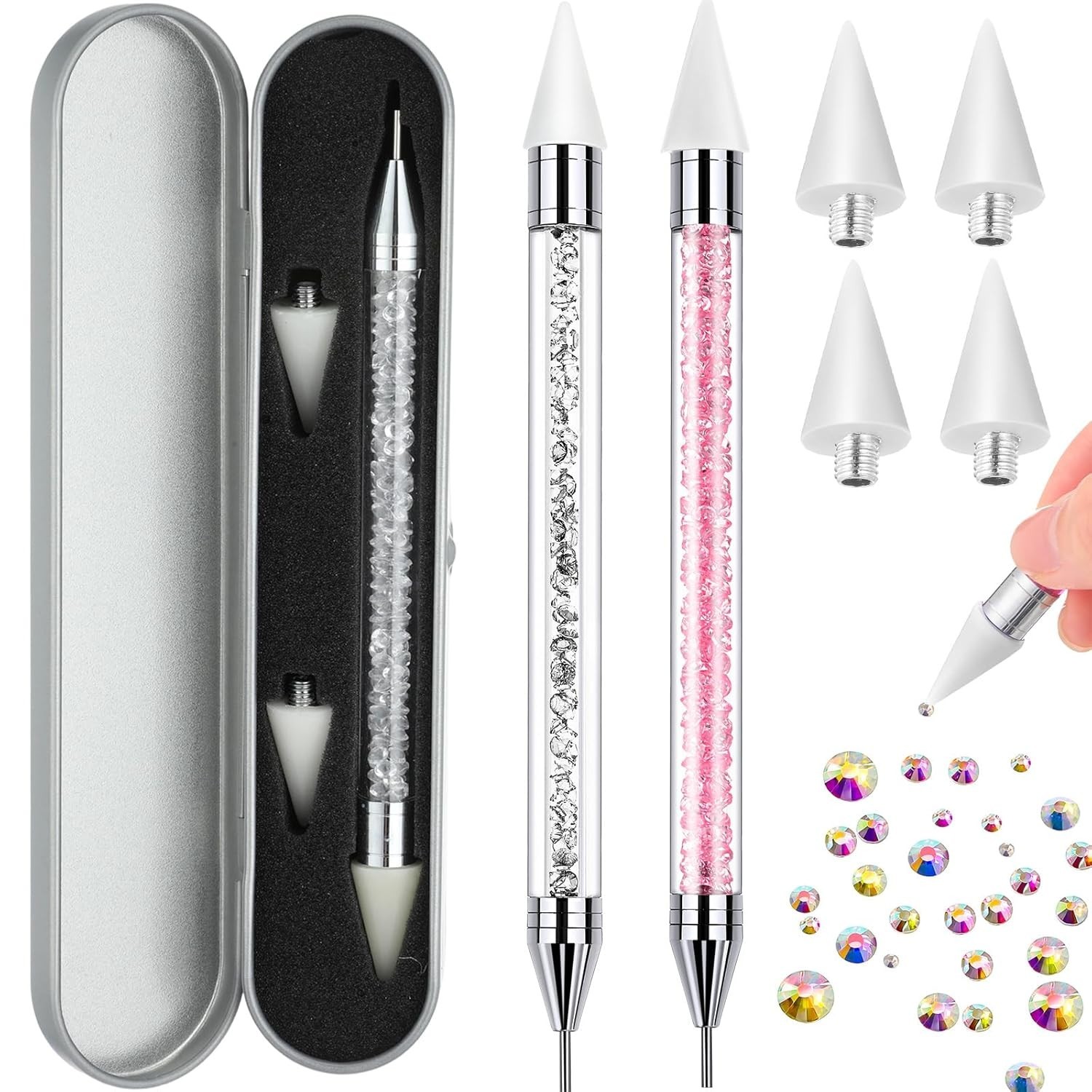Quality Rhinestone Dotting Pens with Wax Tip – Perfect for Nail Enthusiasts