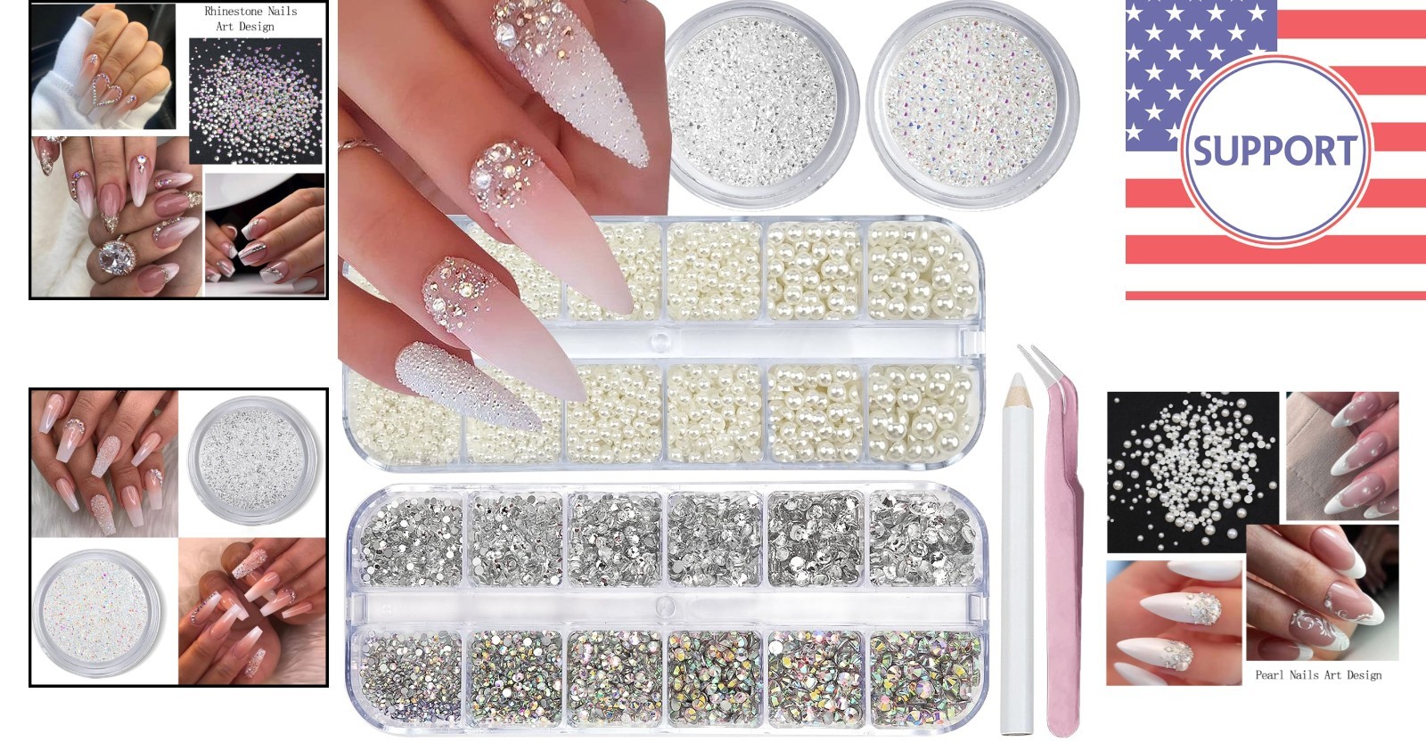 Colorful Flatback Rhinestones and Pearls for DIY Nail Art – Safe & Easy to Use