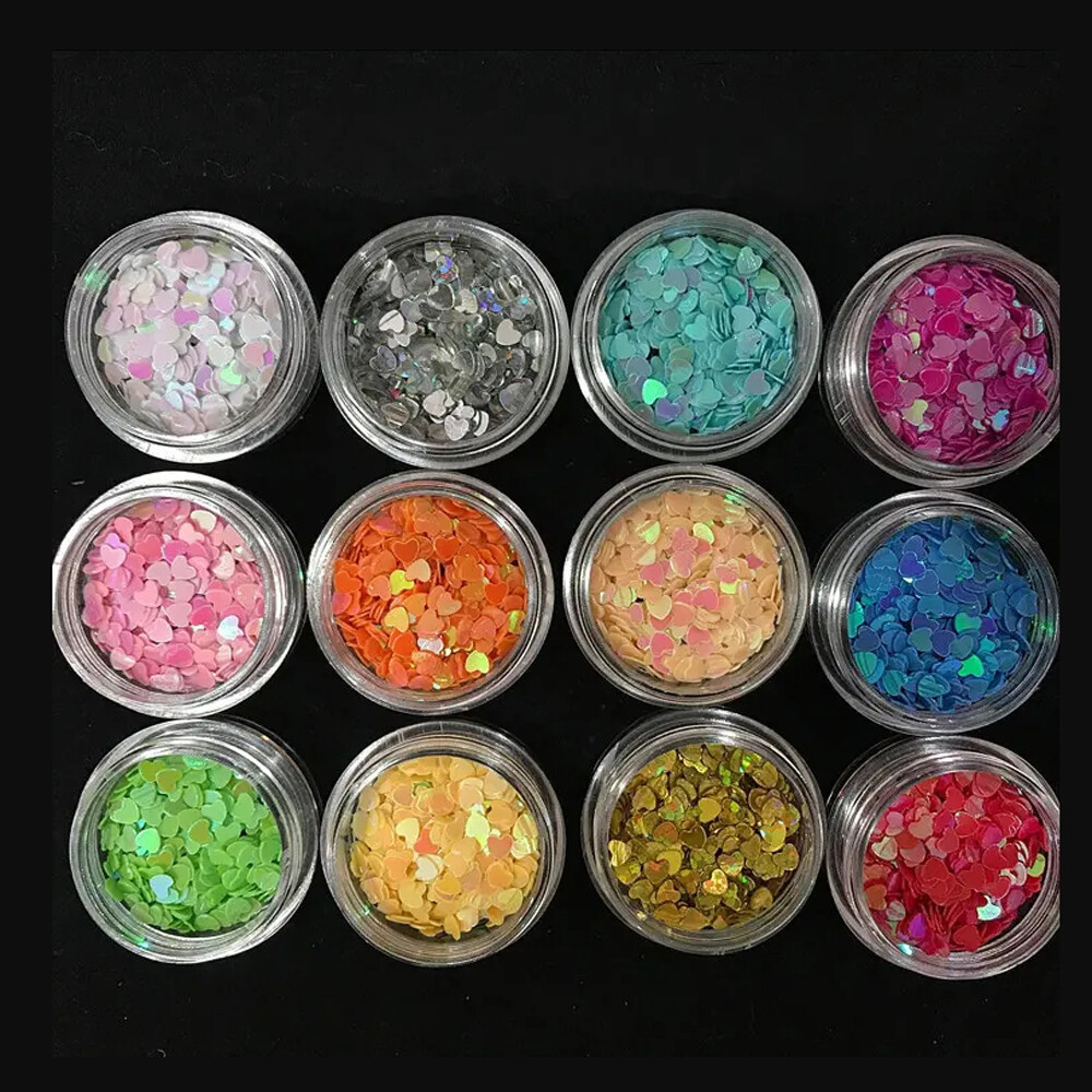 36 Pcs Mix Color Glitter Dust Powder Set For Nail Art Acrylic Tips Decoration US