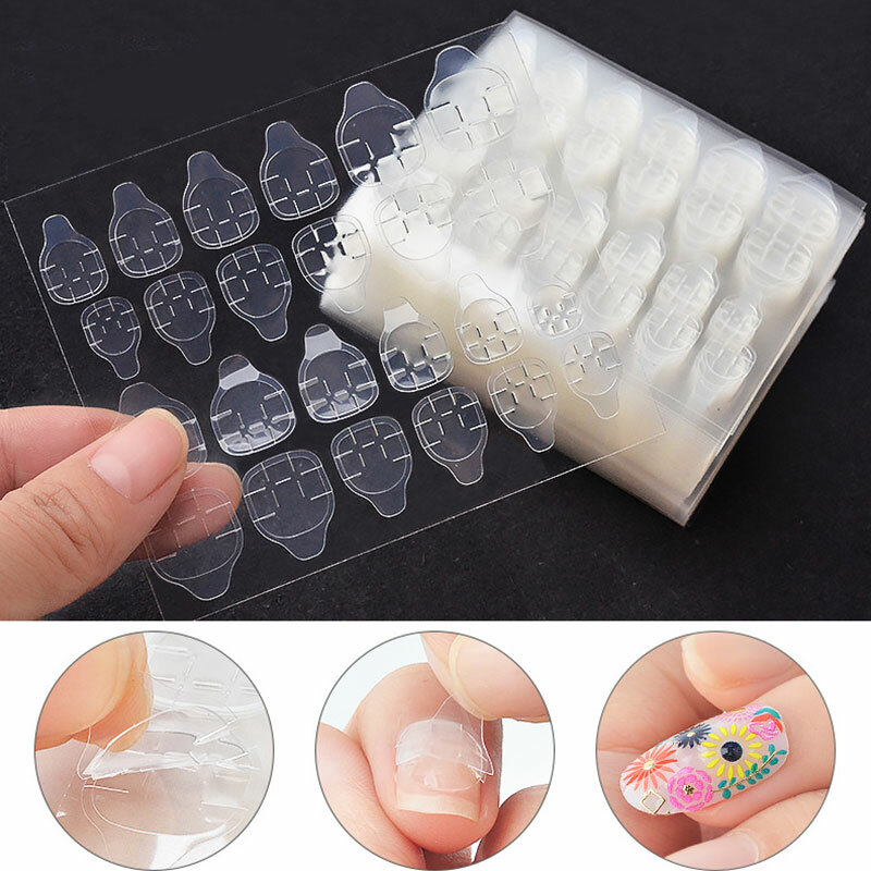 120pcs Double-Sided Nail Glue Tape Sticker Adhesive Nail Tabs Press Nails DIY
