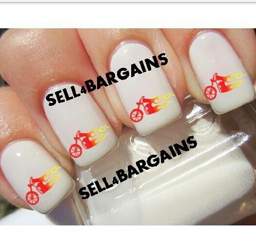 FREE DECALS》Burning Flames Fire Motorcycle》Flaming Hot》Bike Week》Nail Art Decals