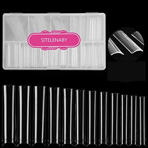 No C Curve 3XL Square Nail Tips-Clear Acrylic Square 18 Count (Pack of 20)