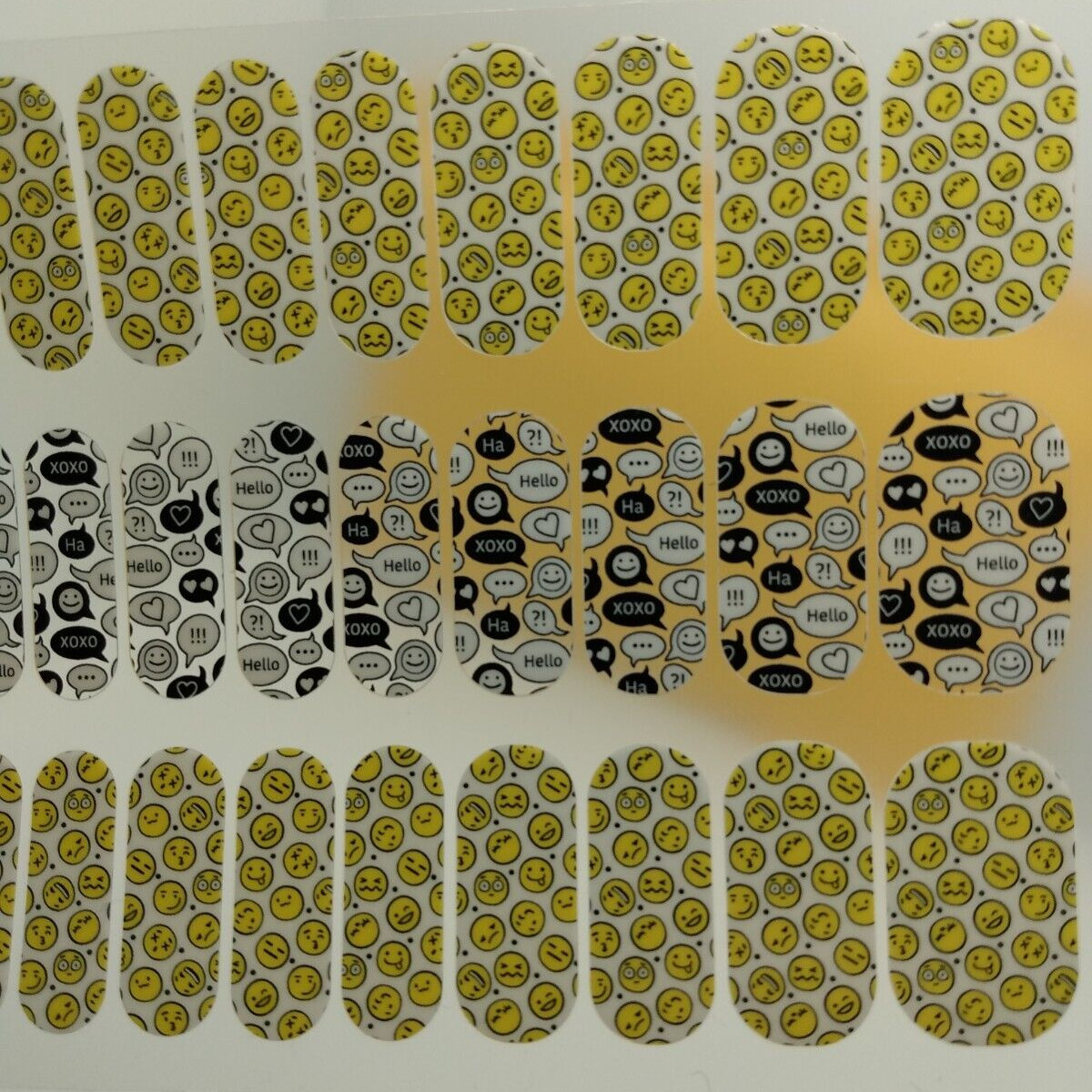 Jamberry Nail Wrap Kid “Let’s Chat” Emoji Texting Jr Youth Full Sheet