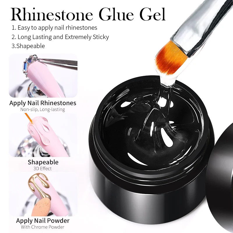 BORN PRETTY 10g Nail Rhinestone Adhesive Glue For Stick The Drill Tranparent