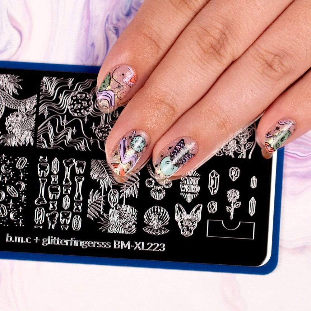 Maniology nail stamping plate BMXL-223 GLITTERFINGERS