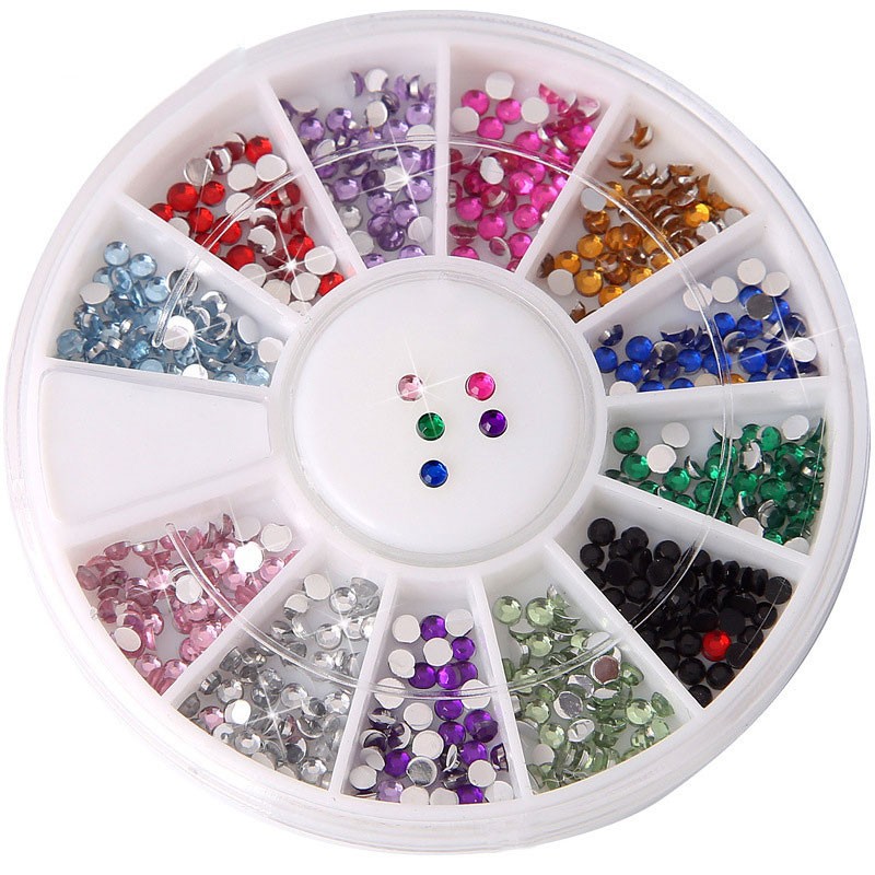 1Box Mixed Color Nail Rhinestone Wheel Irregular Beads For 3D Nail Art Decoratio