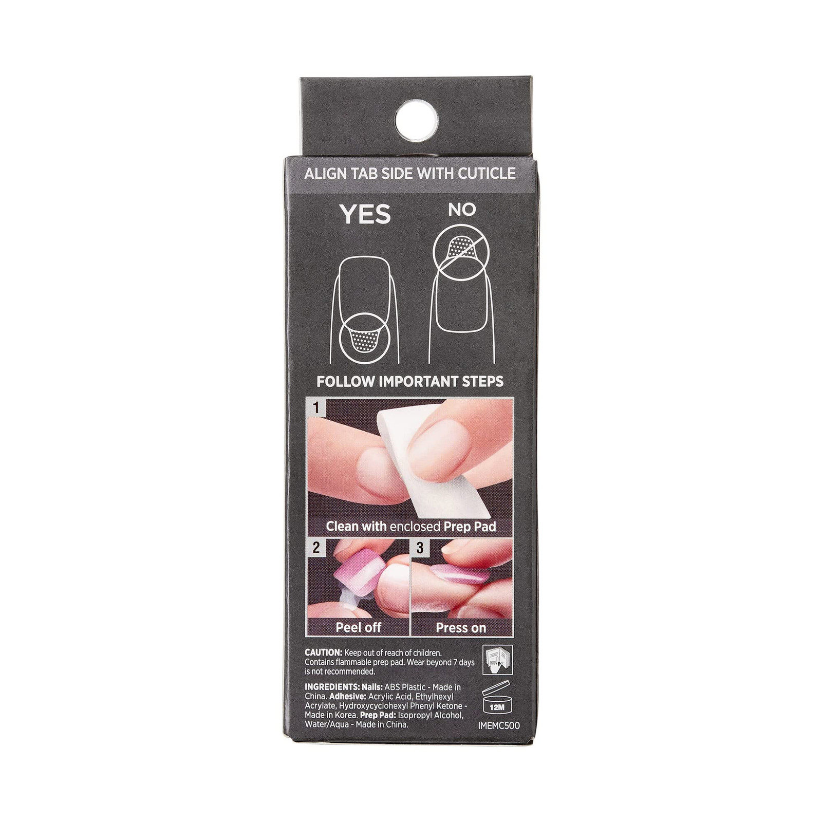 Pink Press On Nails Kit Medium Length Aurora Design 30 Count Easy Application