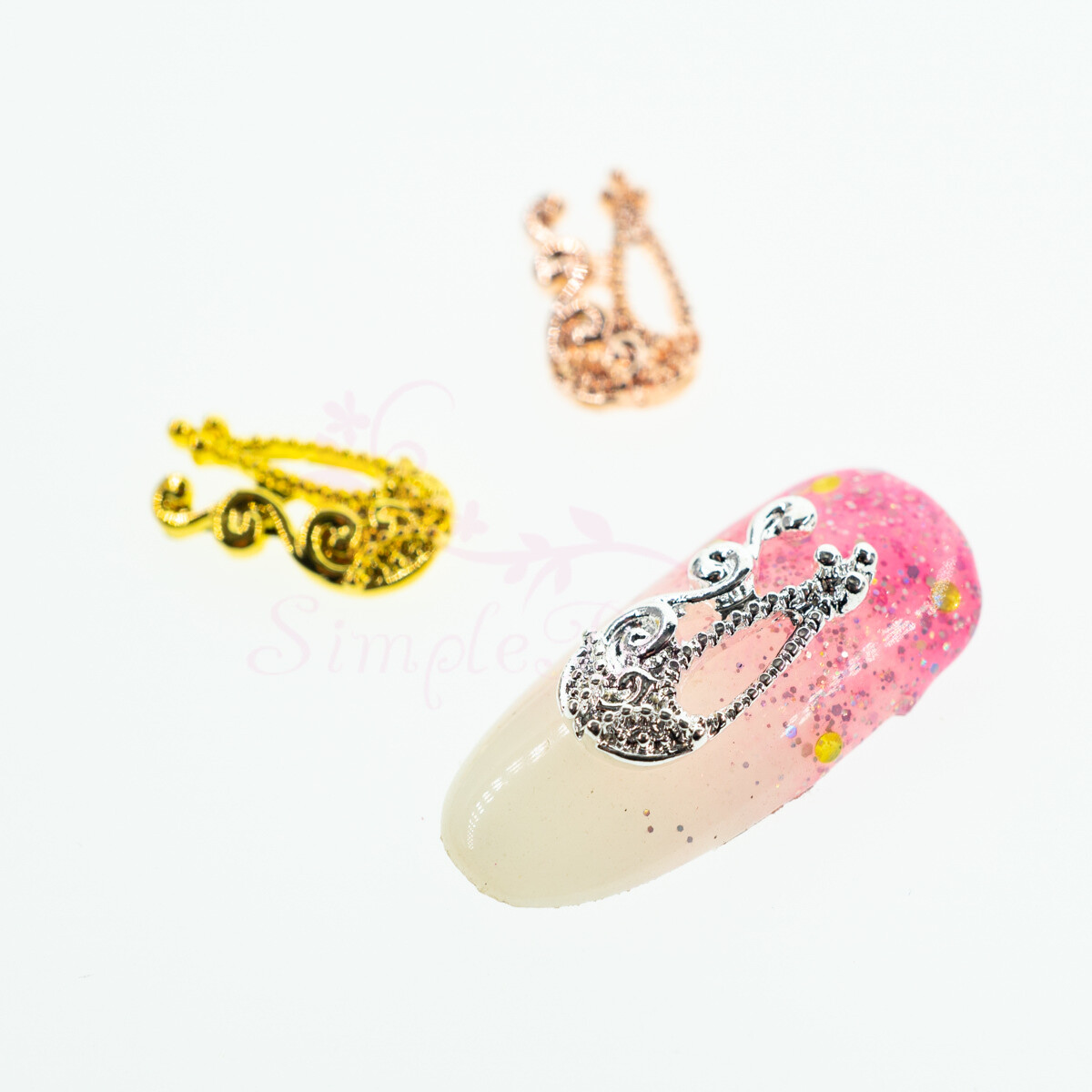 100 Retro Hollow Lace Metal Alloy Charms 3D Nail Art Manicure DIY Decorations