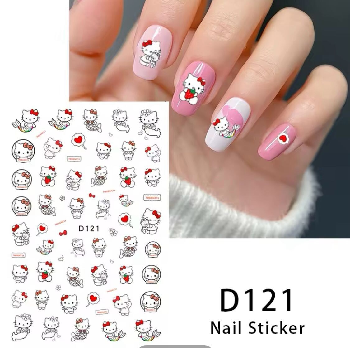 NAIL art 3 sheets HELLO KITTY + US SELLER Free Shipping