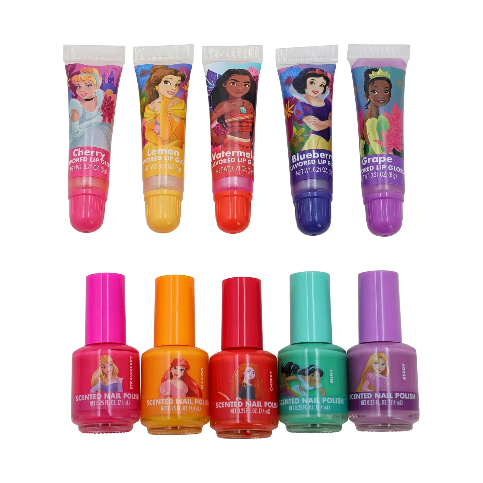 Disney Princess Lip Gloss and Nail Polish 10 Piece Set Brand New