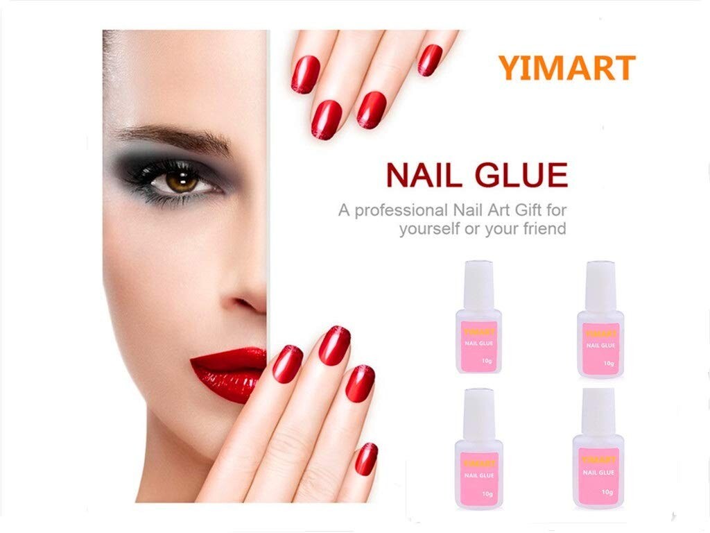 Professional Salon Nail Glue Quick and Strong Nail Liquid Adhesive, 4 Pack ys