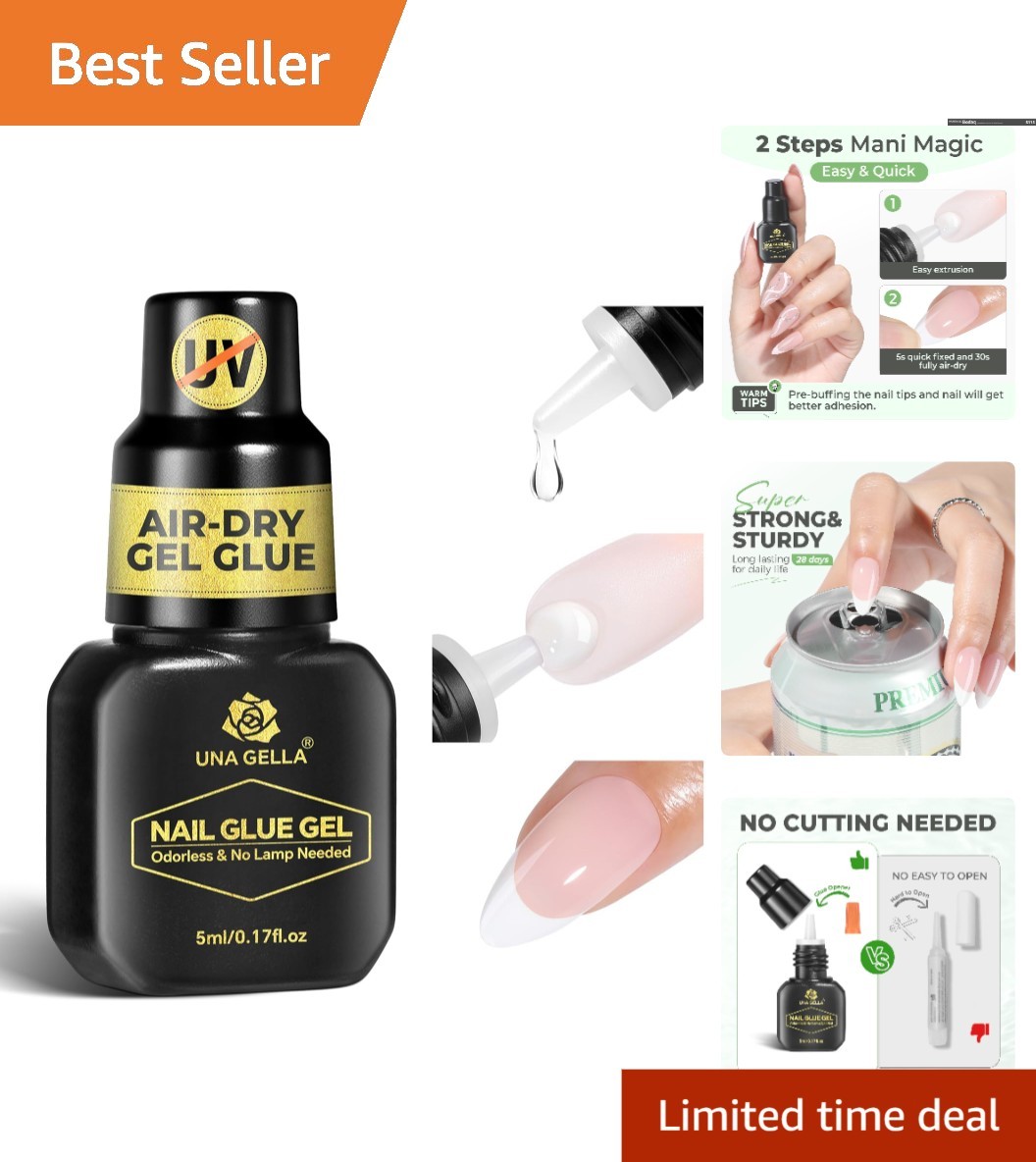 5ml Super Strong Gel Nail Glue – Quick Dry, No UV Lamp Needed, Long-Lasting
