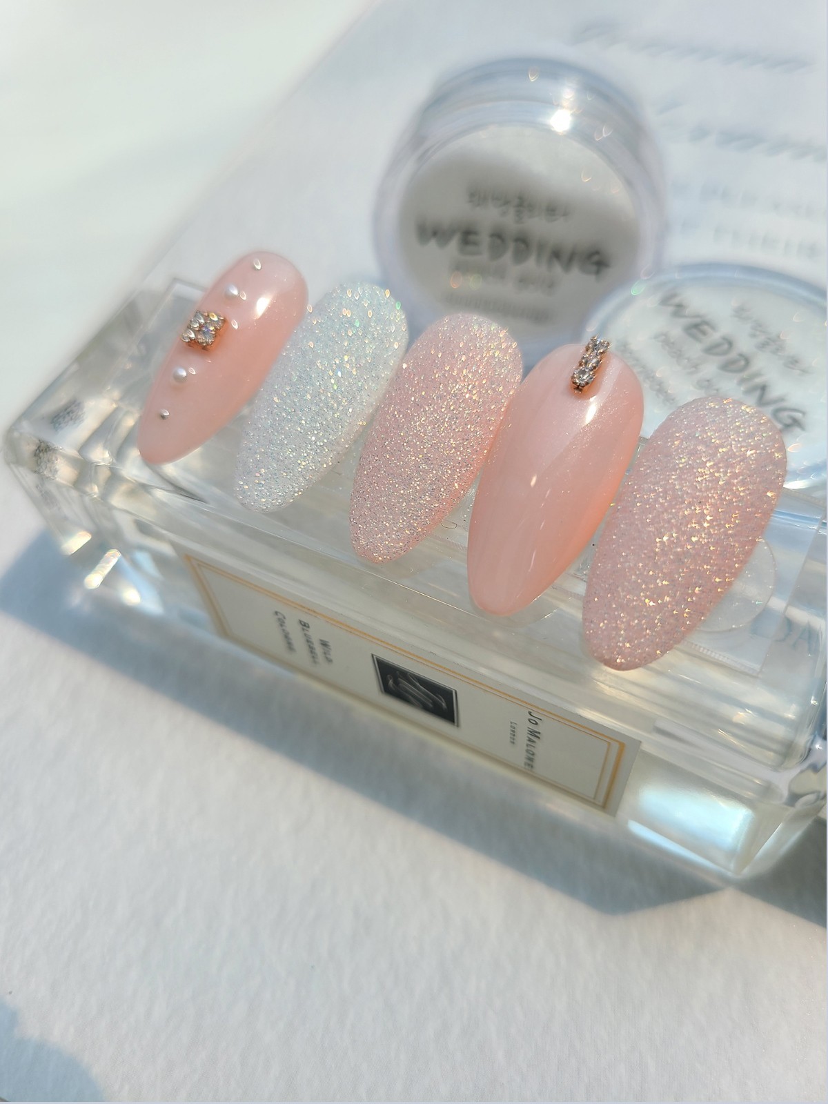Bonnie B Wedding Nail Glitter Peach Gold Pearl Shimmer Fine Nail Art Powder