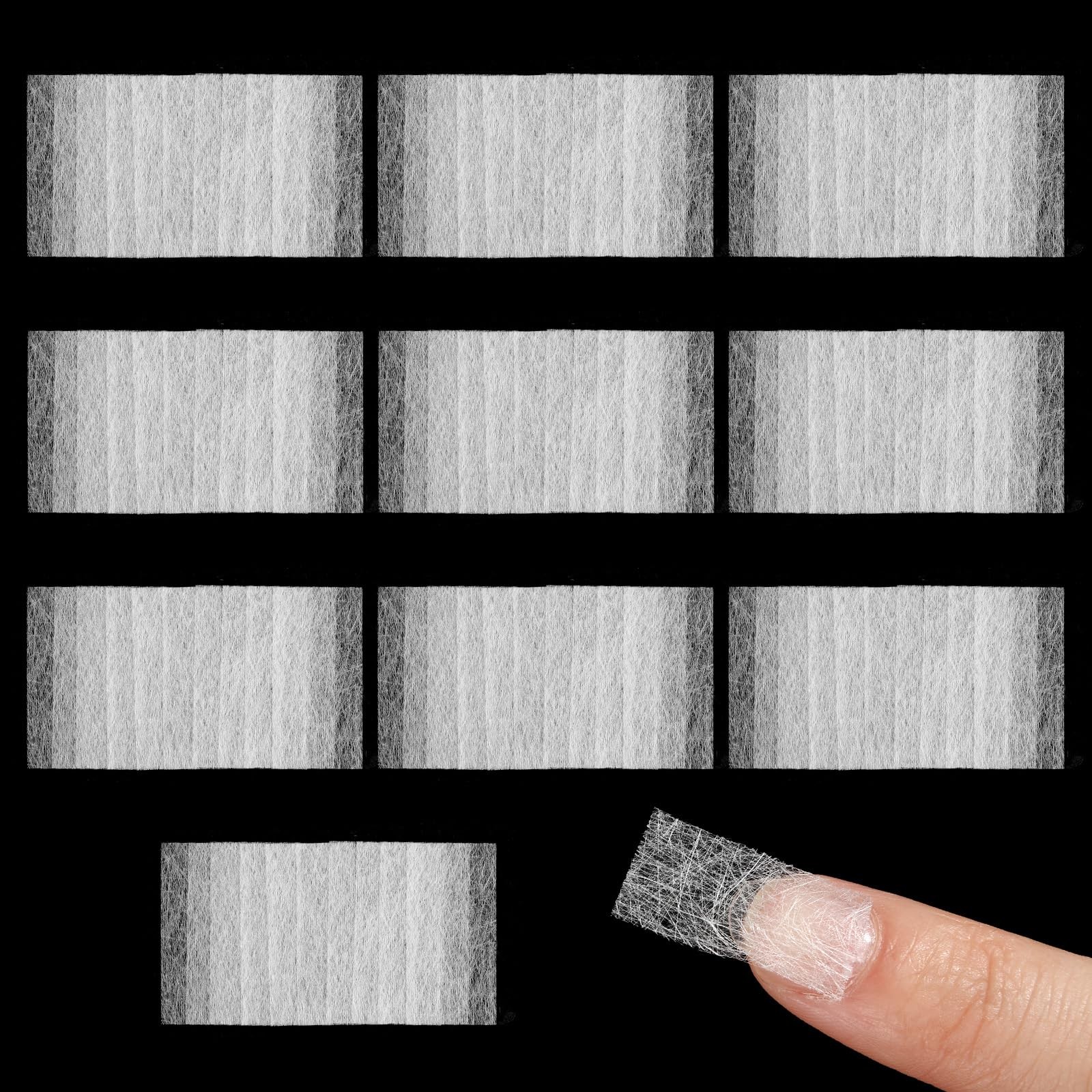 RAHHLIZS 100 Pcs Fiberglass Nail Wraps, Silk Wrap 3.15×1.57in, White