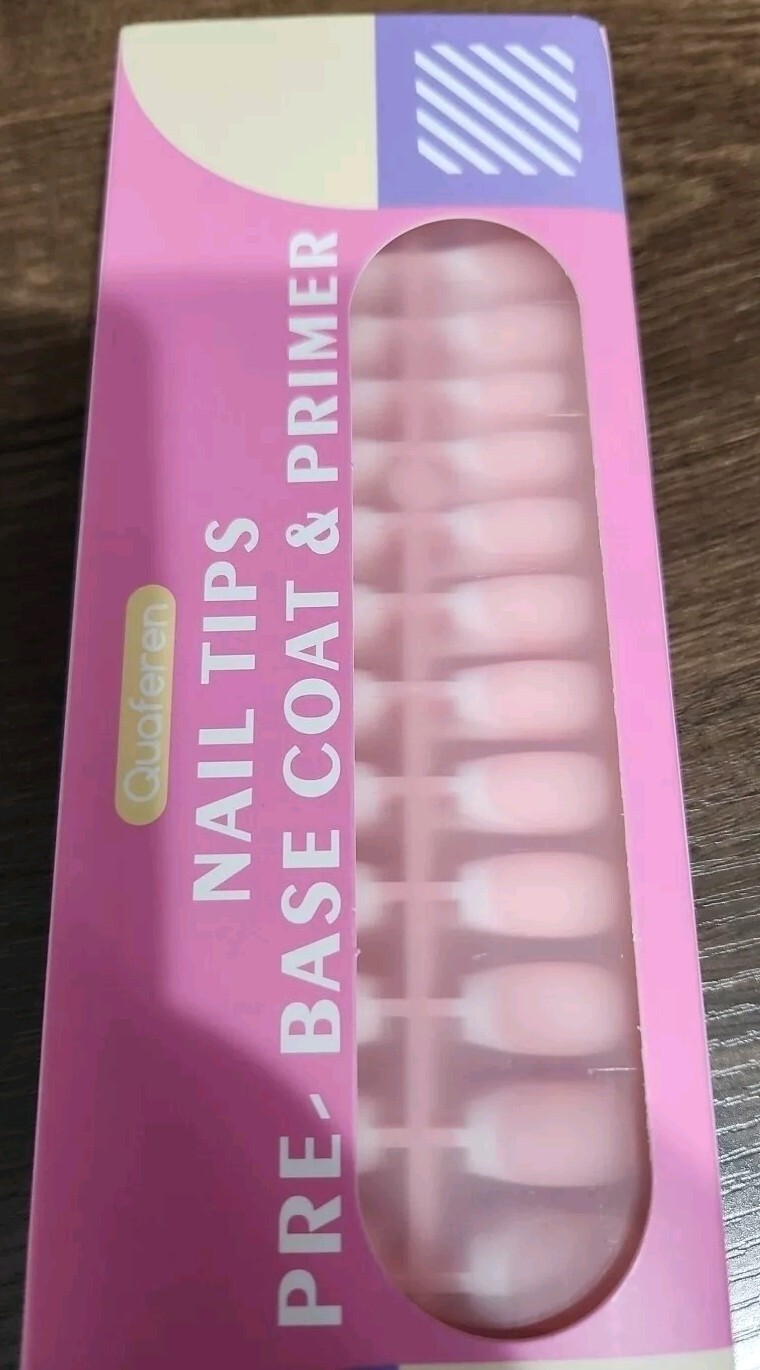 Soft Gel Nail Tips Short Pre Base Coat + Primer, 240 Pcs Pre short, pink