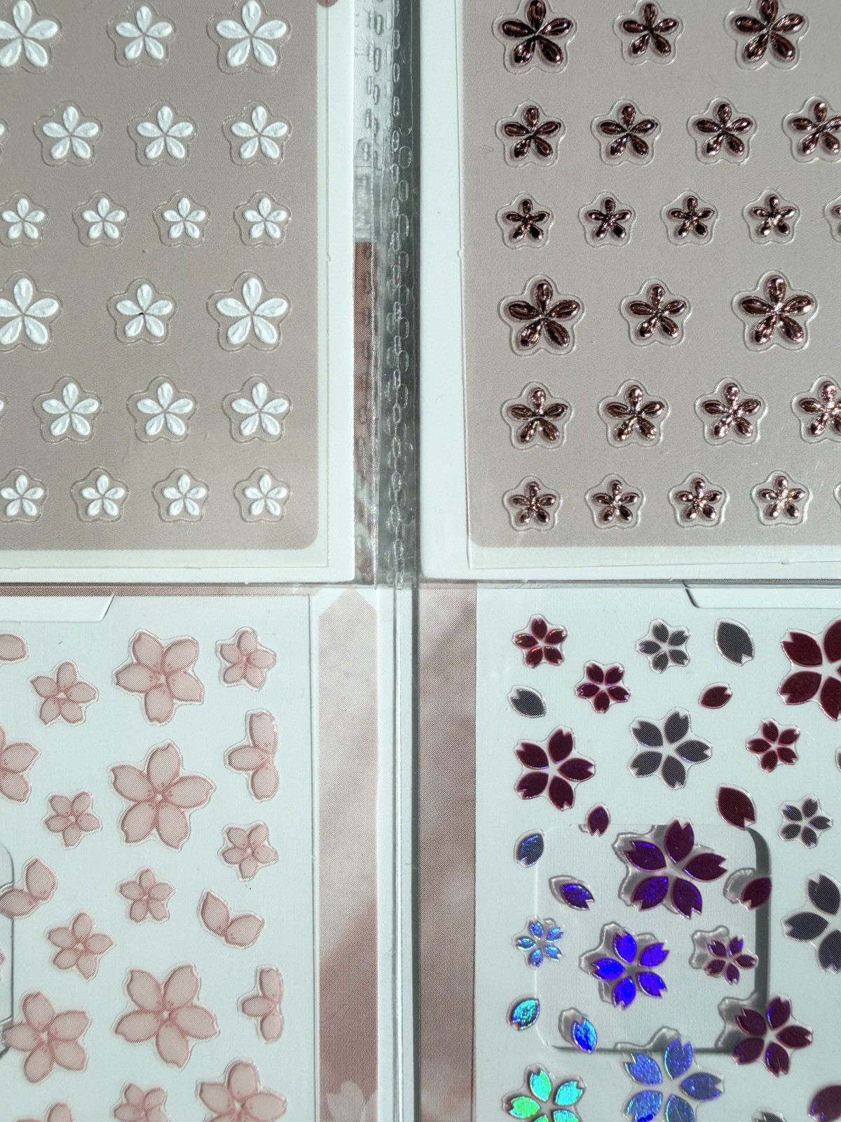 Elegant Sakura 4 Sheet Nail Sticker Set 3D Cherry Blossom Art NP-10