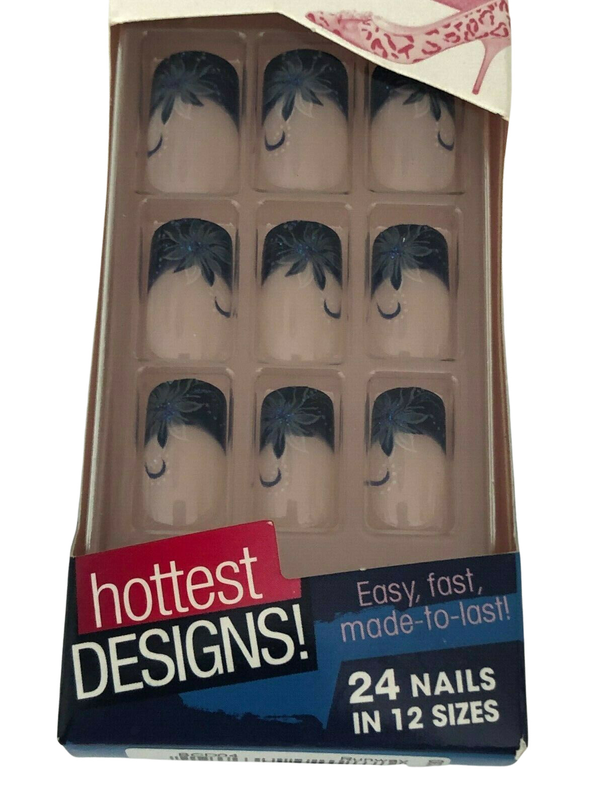 KISS BROADWAY FASHION EXPRESS NAILS BLUE SPARKLE DESIGN BCD04