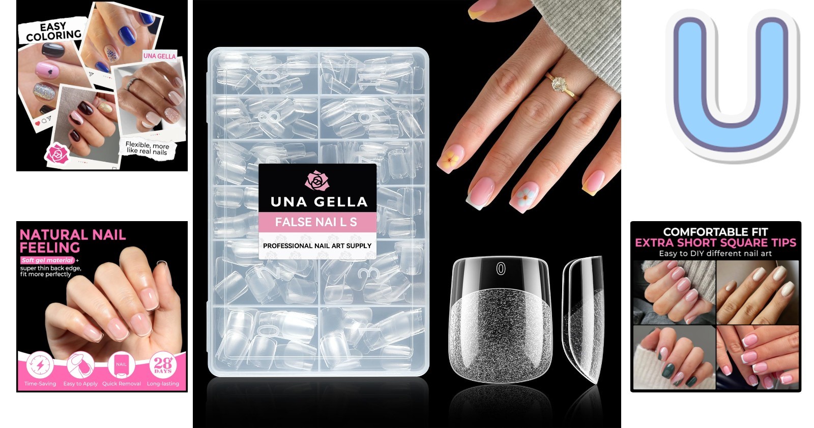 Professional DIY Extra Short Square Nail Tips Set – 216 PCS for Stunning Nails