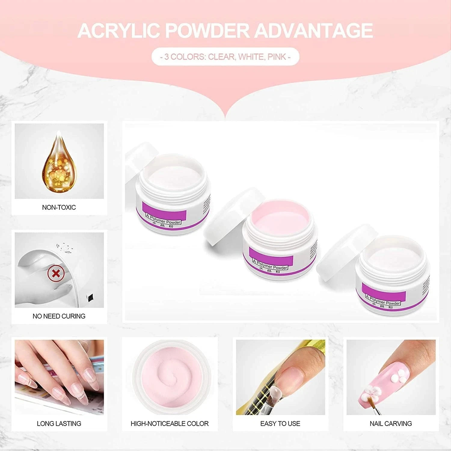 Acrylic Nail Kit, Full Set for Beginners Professional 42 in 1 Acrylic