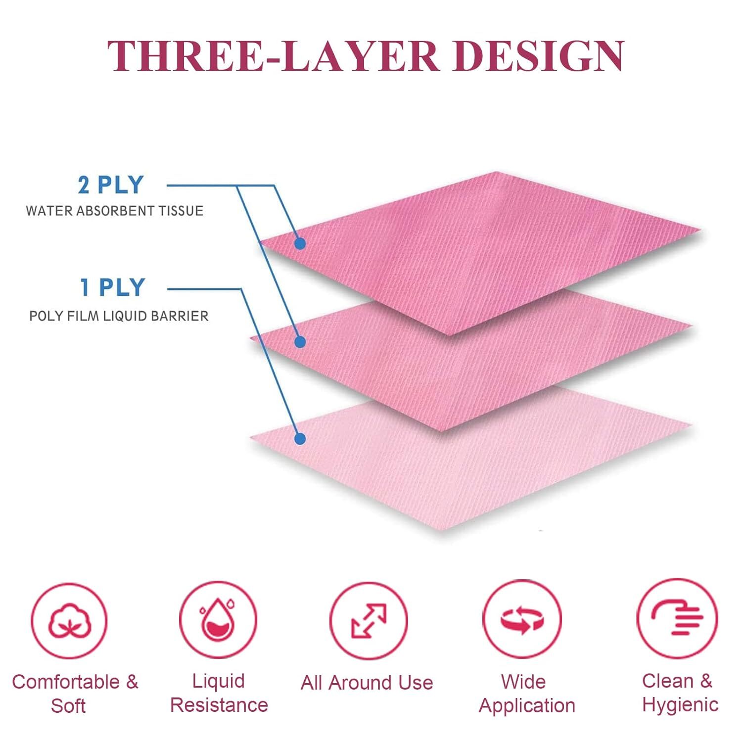 Waterproof Nail Tips Art Table Towels Mat 4*125PCS Dental Bibs