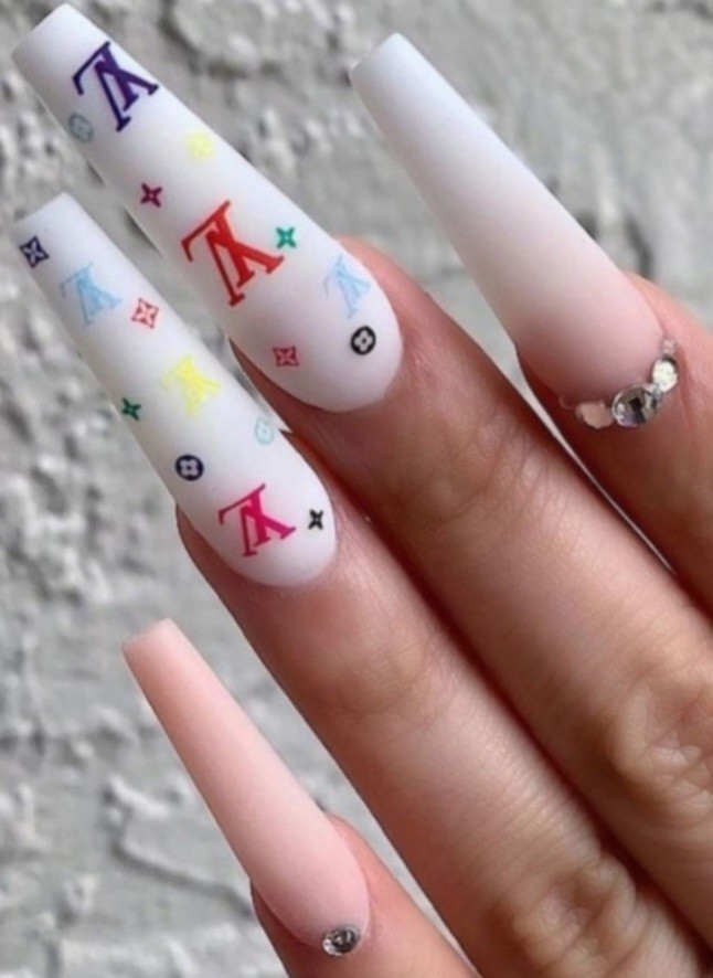 NWT NAIL ART DESIGN SELF-SEAL STICKERS N°021: MULTICOLORED PASTELS!