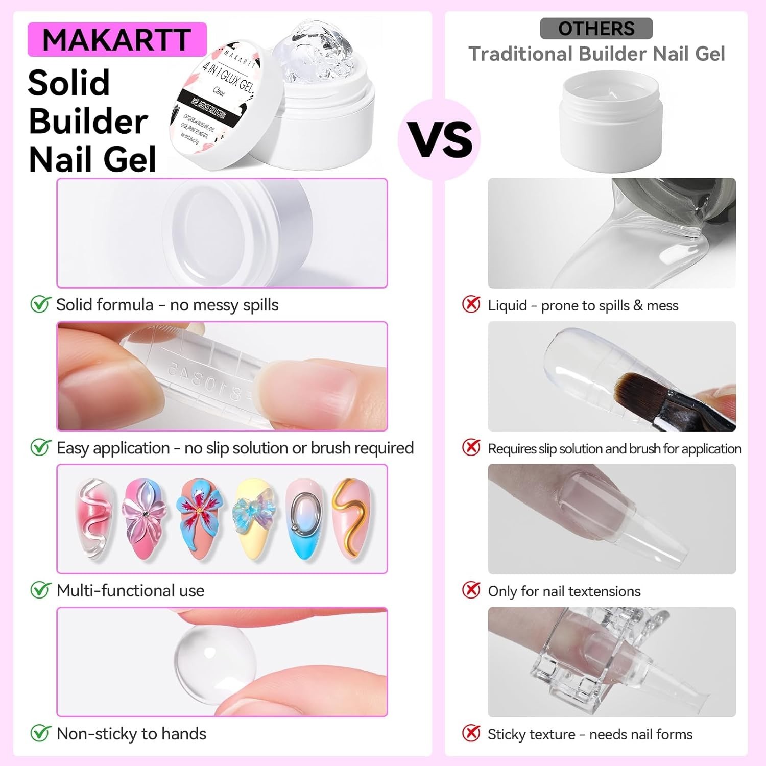 Non-Sticky 3D Sculpting Nail Gel – 15ml Solid Builder for Stunning Art Creations