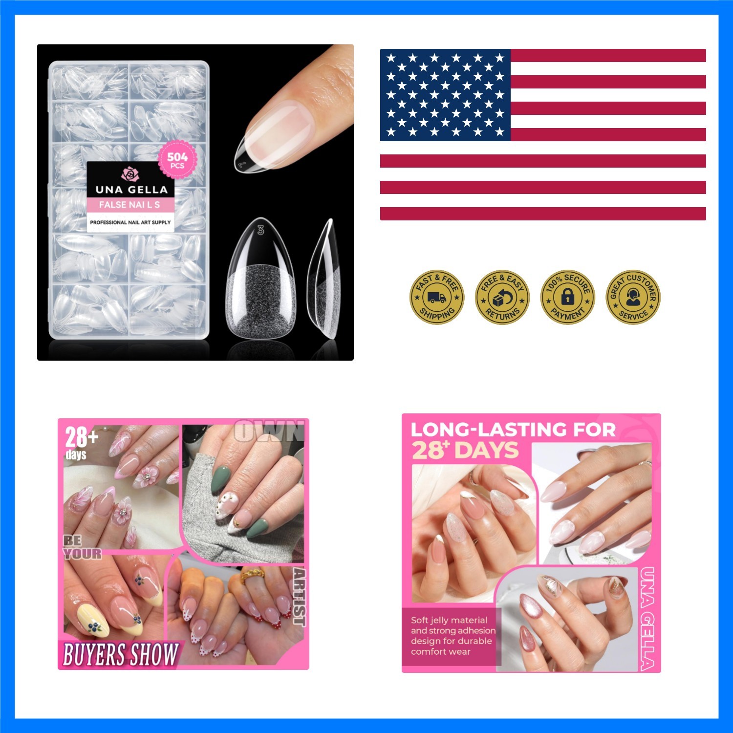 Short Almond Nail Tips 504PCS Short Fake Nails Soft Press Ons | Gel Nail Tips…