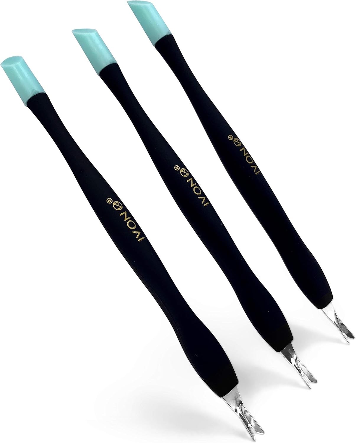3 Pack Cuticle Trimmer Pusher Remover, Rubber Tip Gentle on Nail Bed