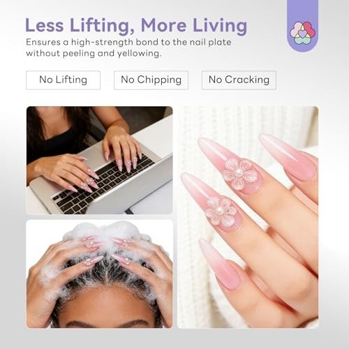 Acrylic Nail Kit for Beginners – Clear Pink Nude Powder, Liquid, Brush & Tools f