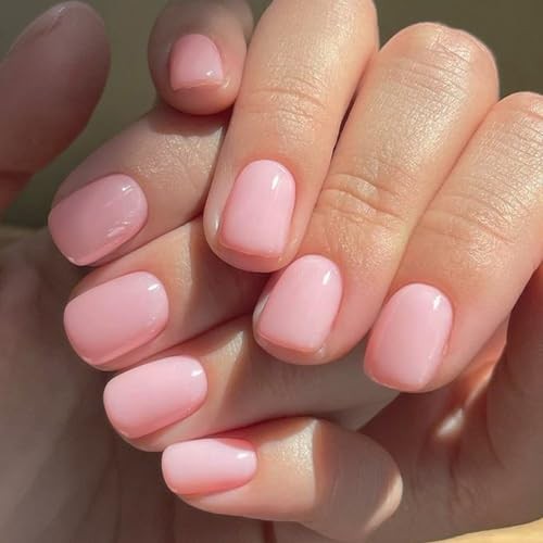 Extra Short Press on Nails – Solid Pink Fake Nails – Squoval, Coral Pink