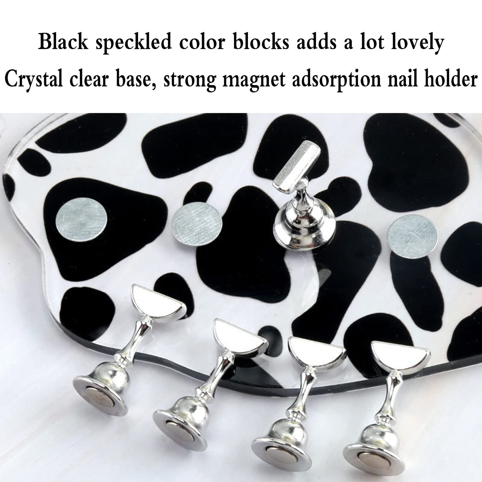 2Set Acrylic Nail Stands with 42pcs Reusable Putty Metal Nail Holder for Pain…