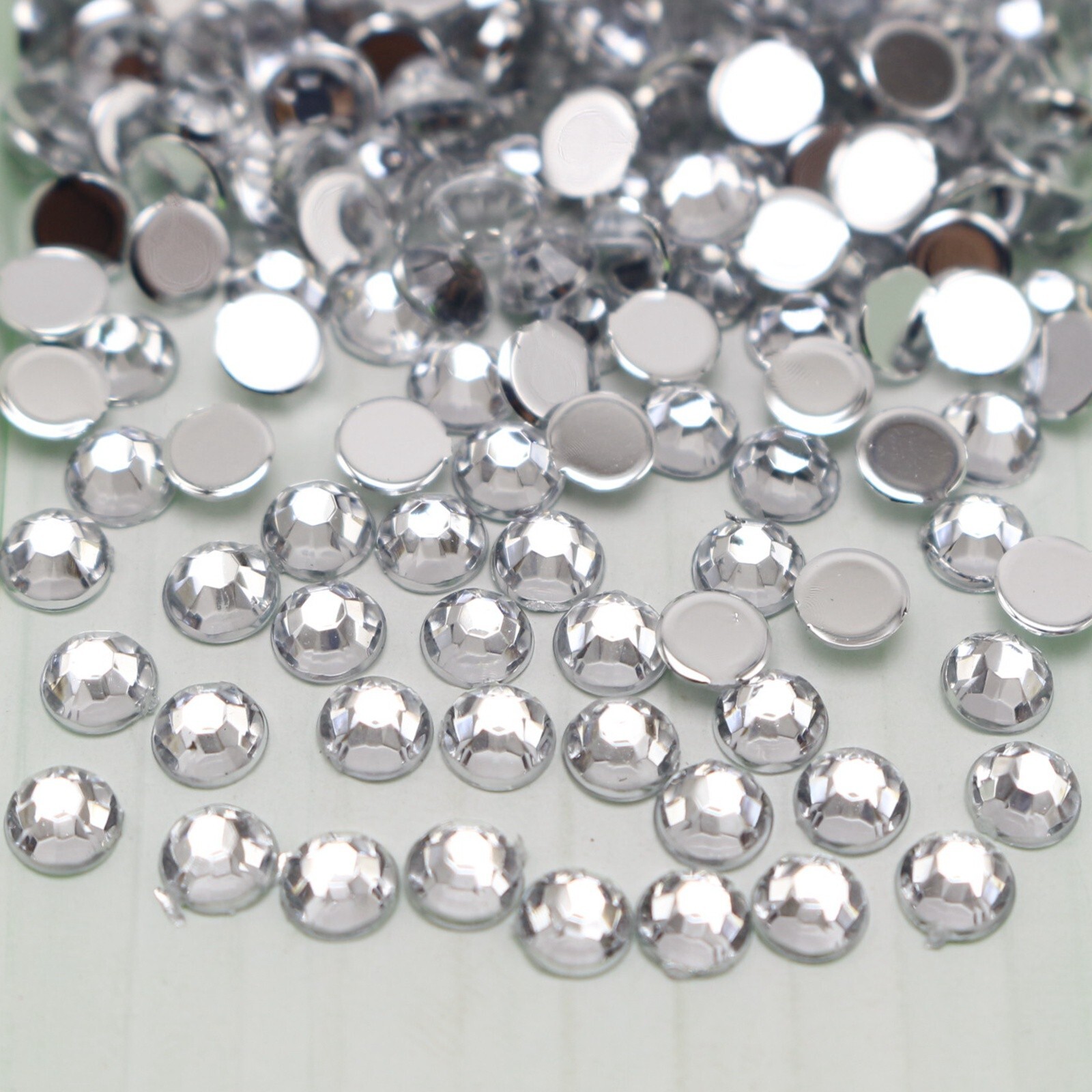 2000 Clear Crystal Acrylic Round Faceted Flatback Rhinestone Gem 4mm SS16 Nail
