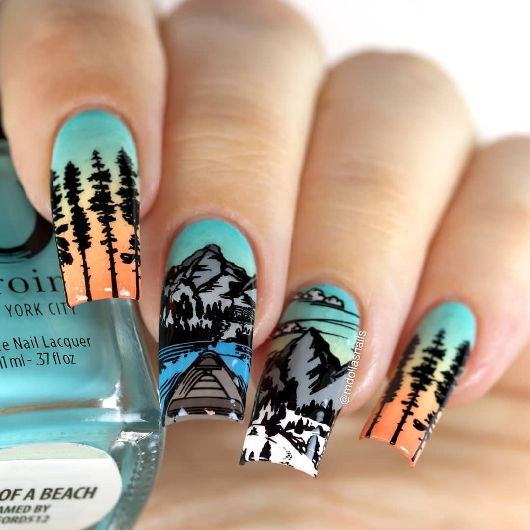 Whats Up Nails – B070 Campfire Stories Stamping Plate for Nail Art Design