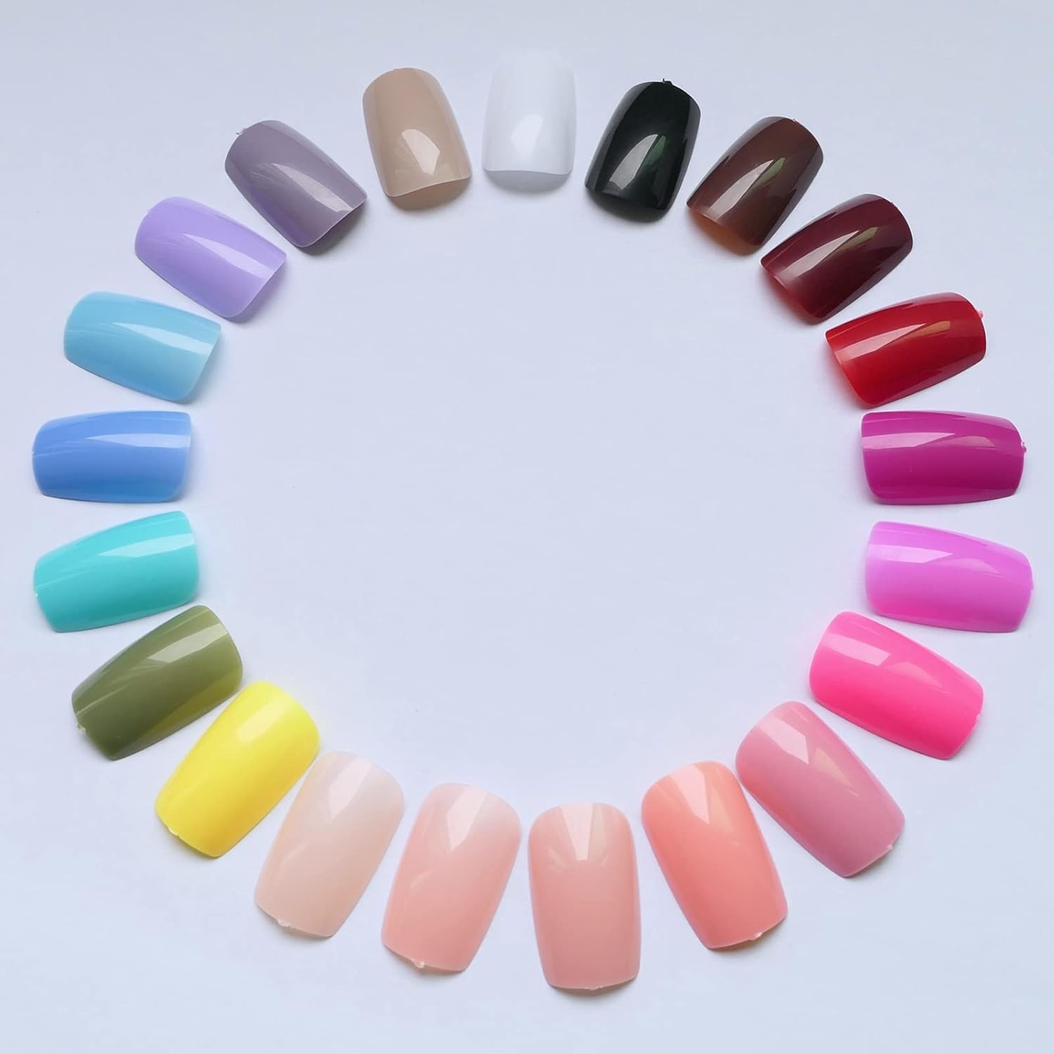 LoveOurHome 576pc Square Press on Nails Medium 1 Count (Pack of 1), Glossy