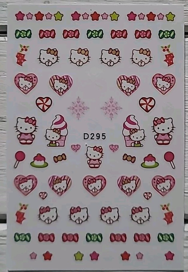 Hello Kitty fun candy and hearts nail art stickers