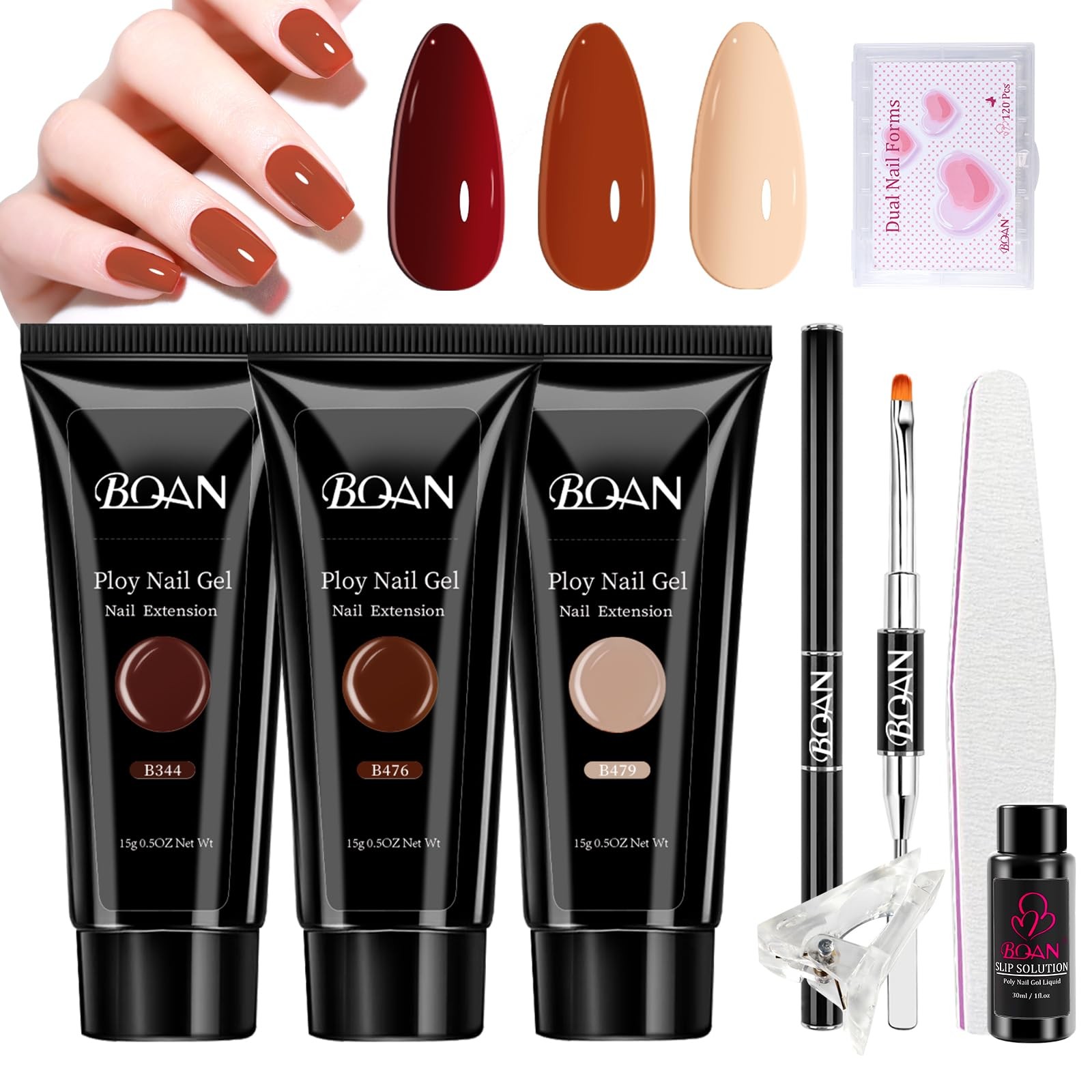 Poly Nail Gel Kit 3 Colors Builder Gel for Nail Extensions