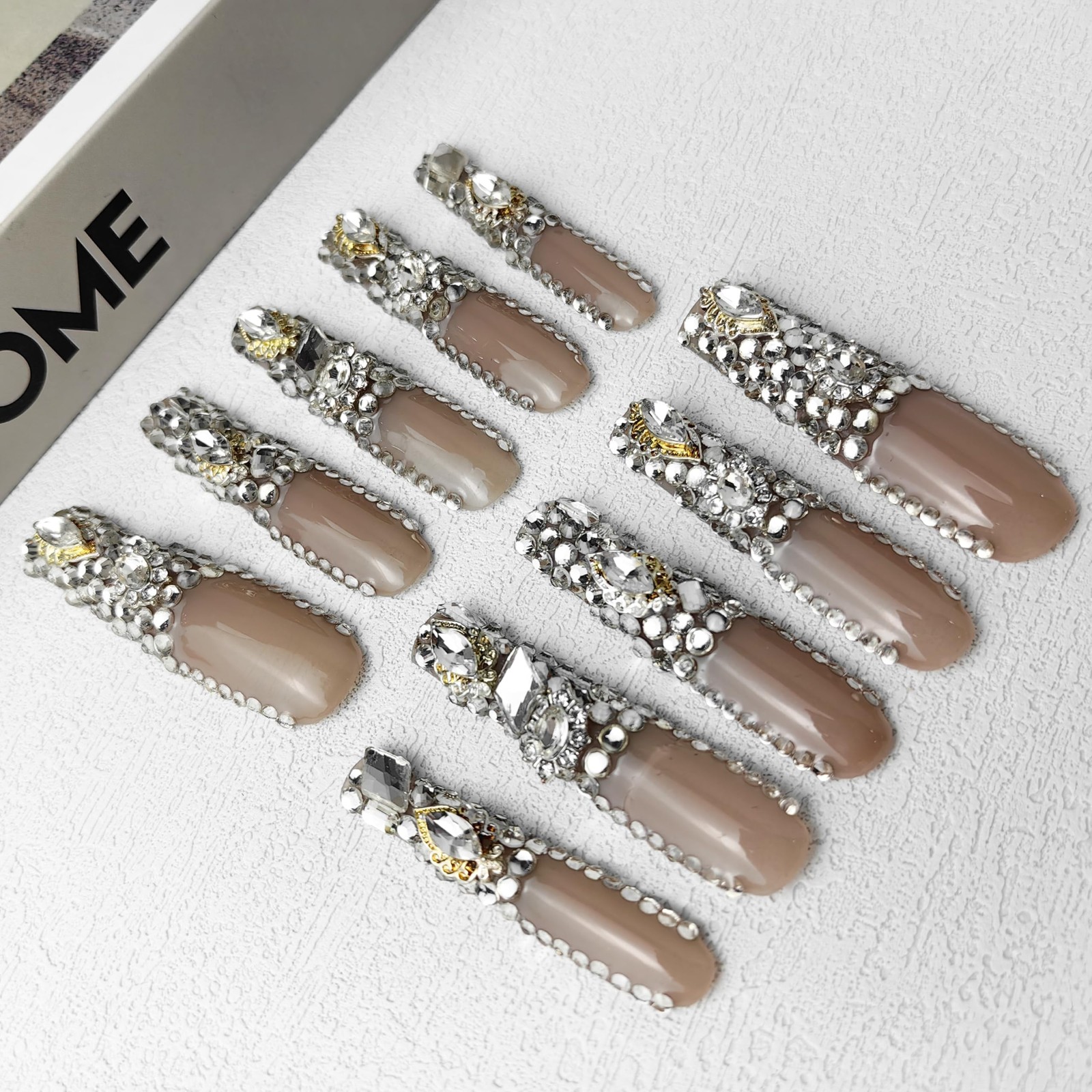 Diamond Veil Acrylic Press On Nails Stunning Bling Nails