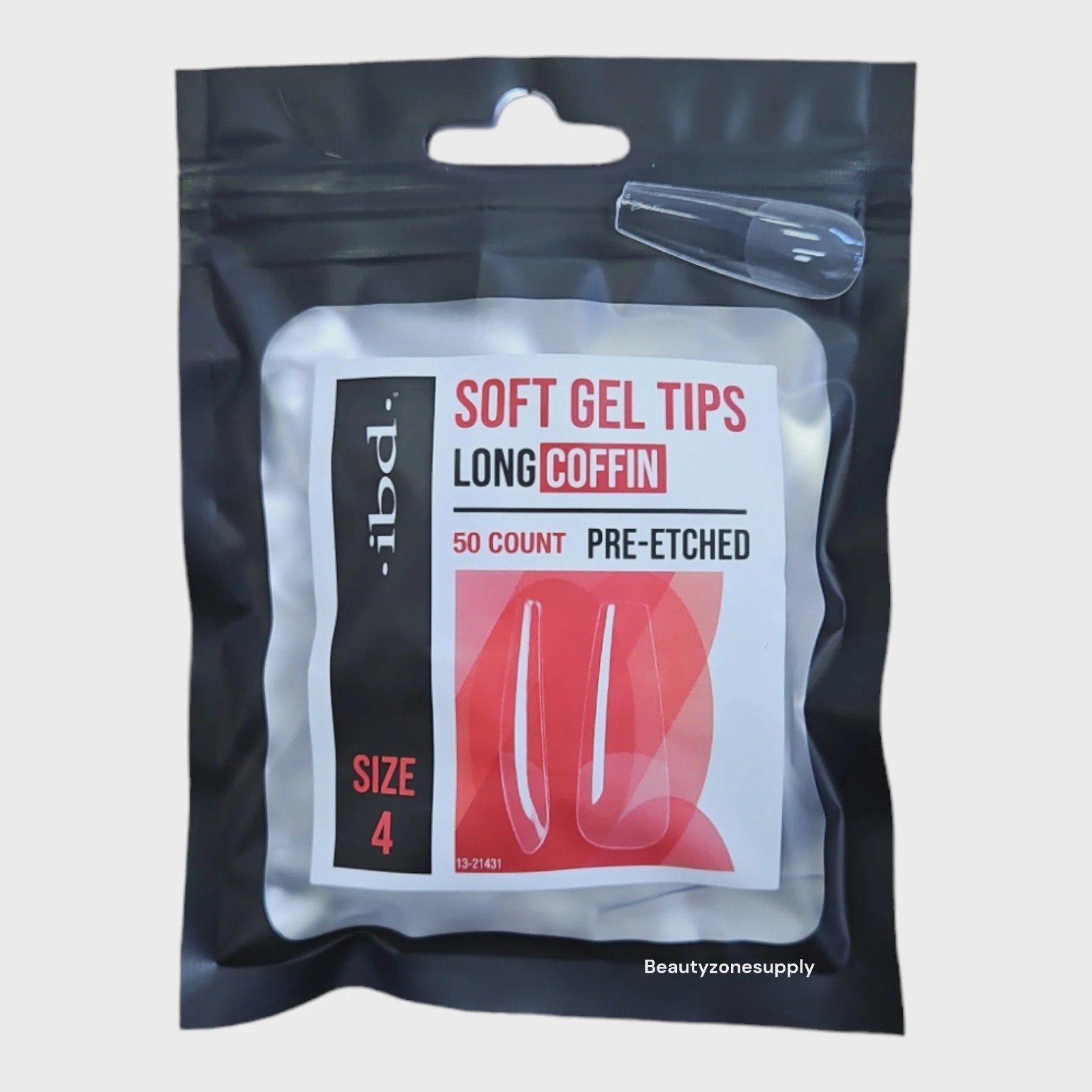 ibd Soft Gel Tips Refill Long Coffin 50ct #4 (3 Pack)
