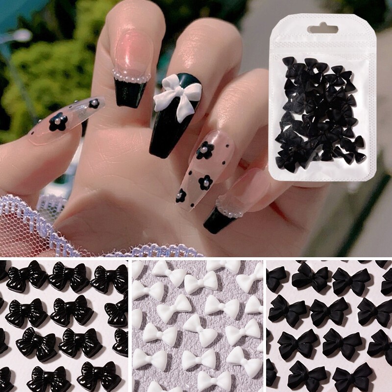 3D Bow Butterfly Nail Art Stickers Charms Decorations Cute Mixed Style Manicure