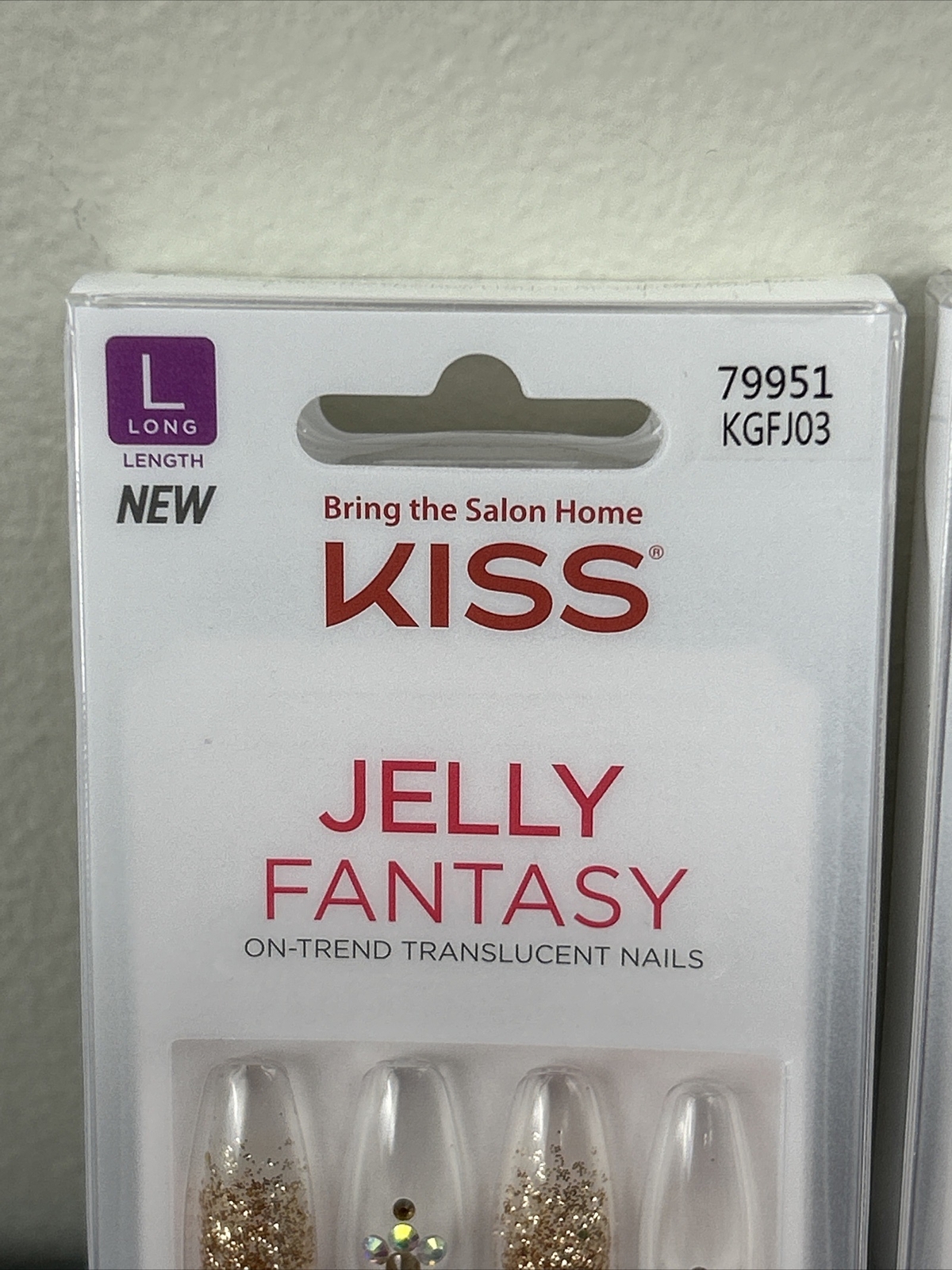 2 Kiss Jelly Fantasy on-trend translucent Rhinestones Press On nails Long 79951