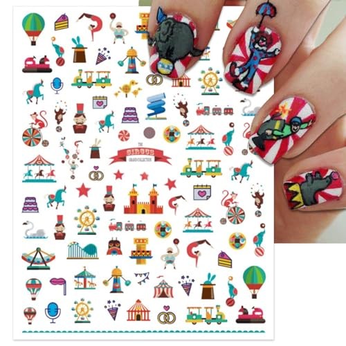 Mardi Gras Nail Art Stickers – 3D Masks, Beads, Fleur-de-Lis, 3D Masks