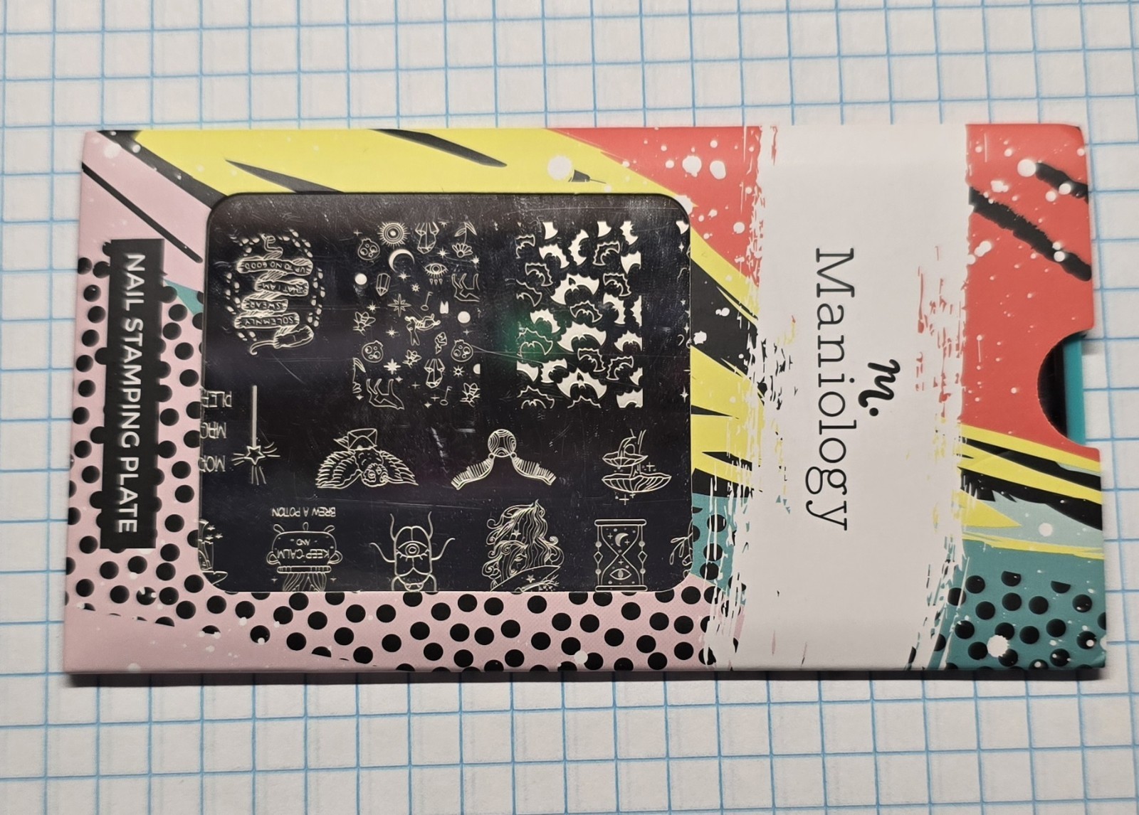 MANIOLOGY M151 Harry Potter Nail Stamp Plate bat cauldron spellbook Hocus Pocus