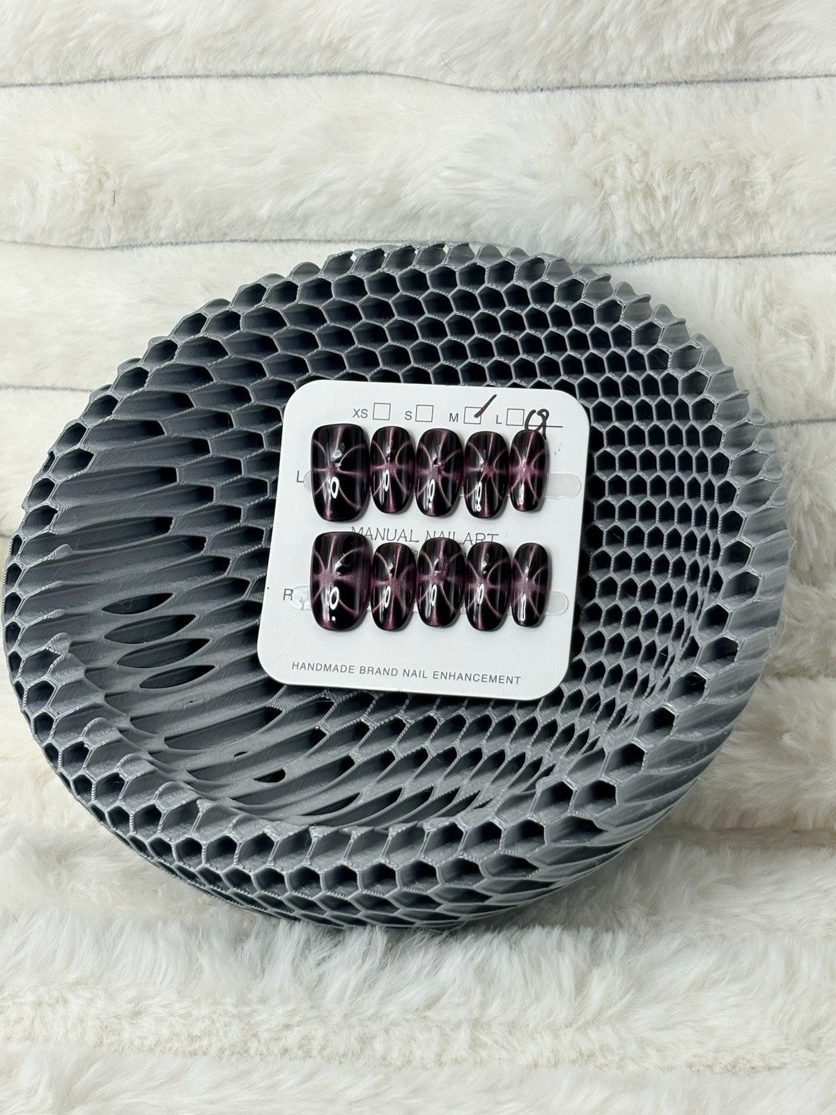 Medium Sized Medium Length Oval Press On Nails | Salon Quality | Purple