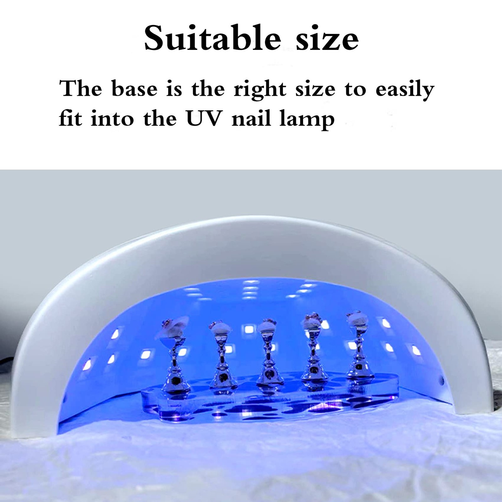 2Set Acrylic Nail Stands with 42pcs Reusable Putty Metal Nail Holder for Pain…