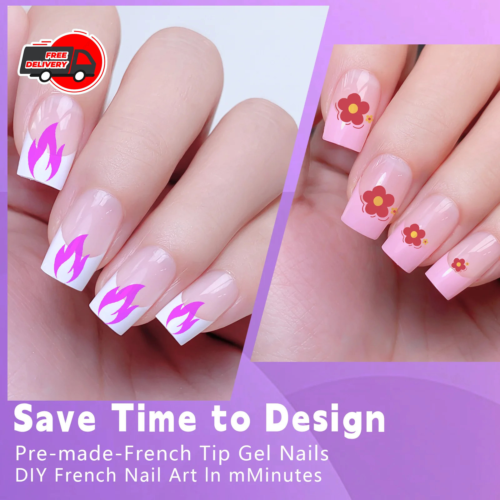 120Pcs False Nail Tips Short French Half Cover Artificial Acrylic Nails Clear