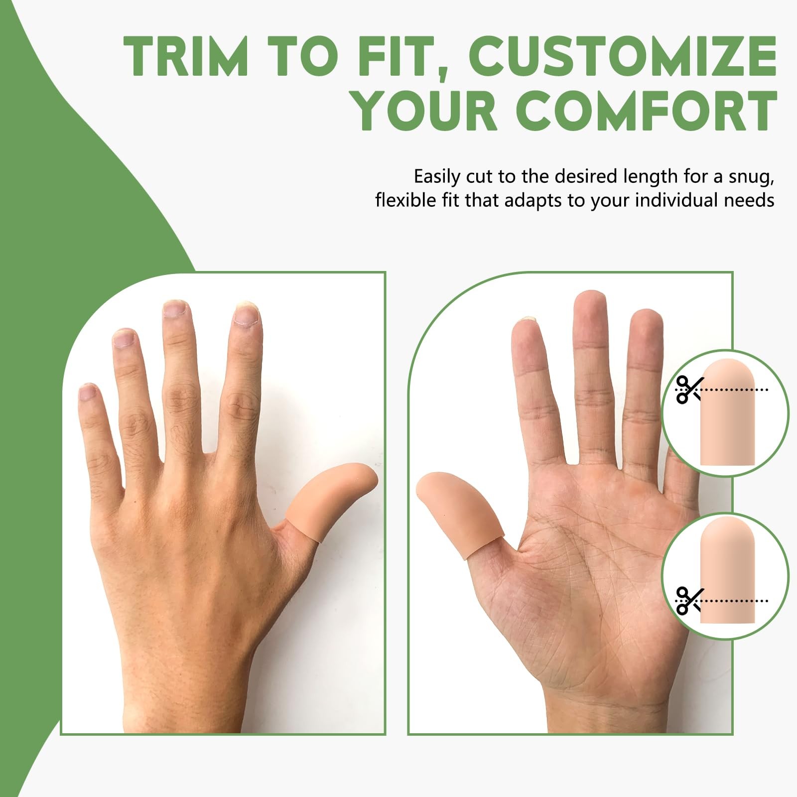 Gel Finger Cots for Thumbs, 10 Pcs Silicone Finger Caps, Rubber Finger Protec…