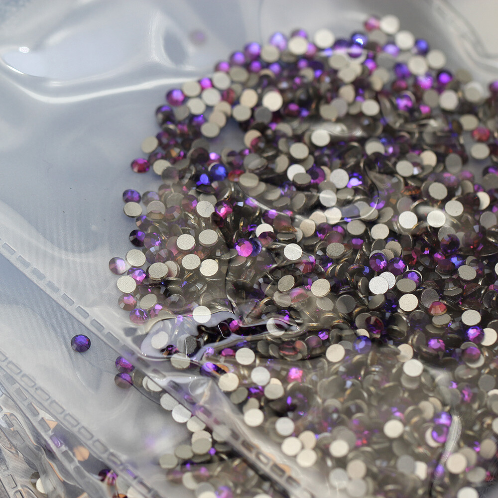Purple Velvet Crystal Rhinestones Flatback Glass Gems for DIY Crafts Nails Decor
