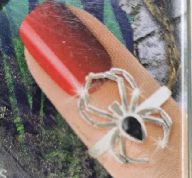 NIP KISS NAIL ARTIST NAIL JEWELRY ADJUSTABLE SPIDER RING LOT of 2