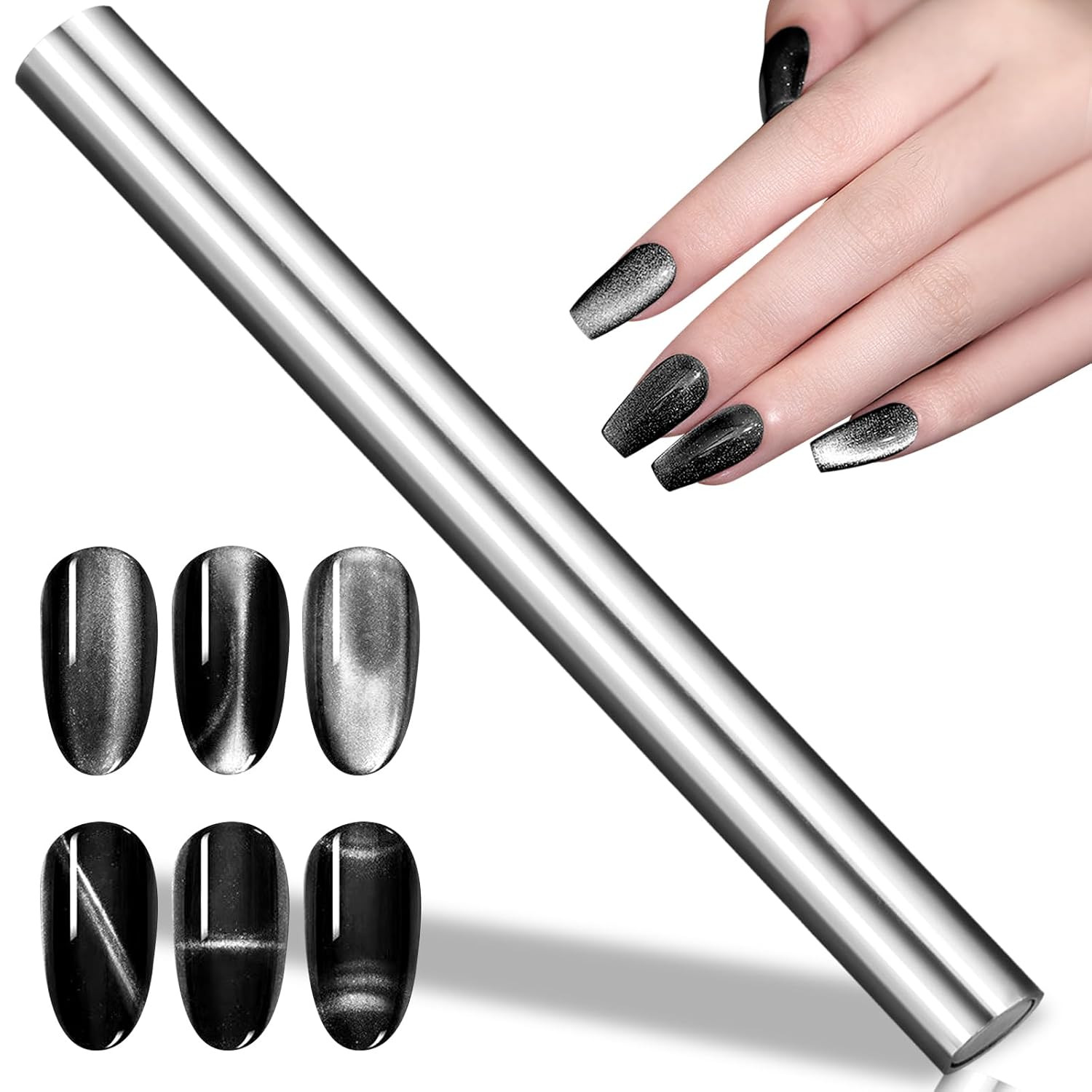 Nail Magnet Tool,Super Long Double-Head Nail Magnet Pens Magnet Stick 3D Magneti