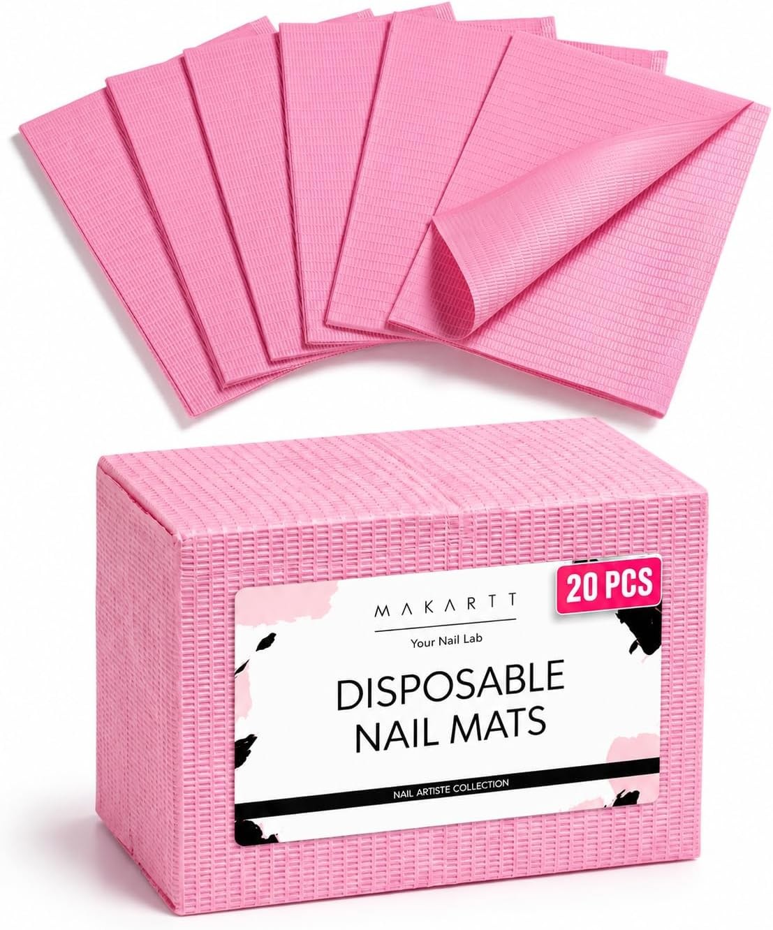Disposable Nail Mats: 20 Pcs Foldable Nail Paper Towels for Table Acrylic